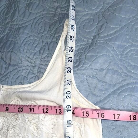 Free People Embroidered White Rayon Tank Top XS - Picture 8 of 9